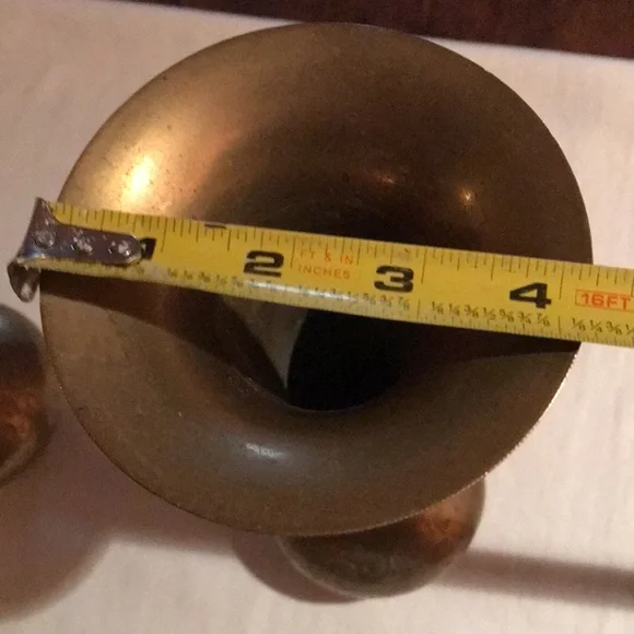 2 Brass Flower Vases made in India - 12” tall - Picture 11 of 11